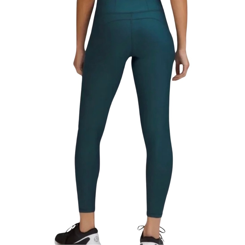 Lululemon Fast and Free Fleece Ligned Leggings Teal Blue Size 6 - Picture 15 of 16